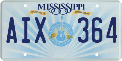MS license plate AIX364