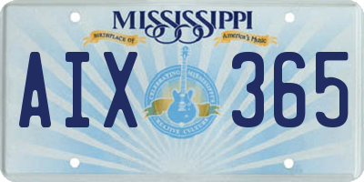MS license plate AIX365
