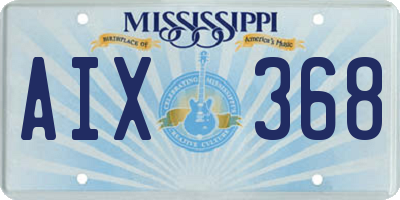 MS license plate AIX368