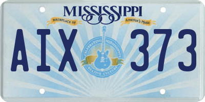 MS license plate AIX373