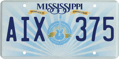MS license plate AIX375
