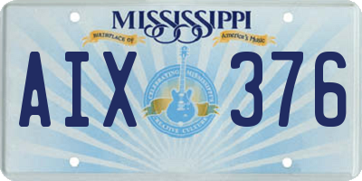 MS license plate AIX376