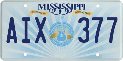 MS license plate AIX377