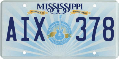 MS license plate AIX378