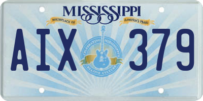 MS license plate AIX379