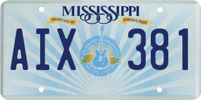 MS license plate AIX381