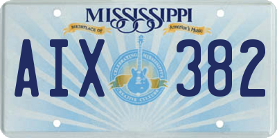 MS license plate AIX382