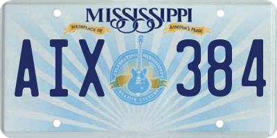 MS license plate AIX384