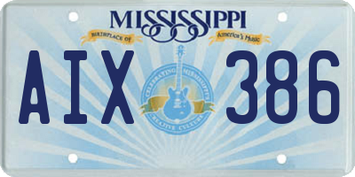 MS license plate AIX386