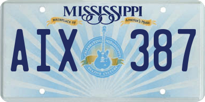 MS license plate AIX387