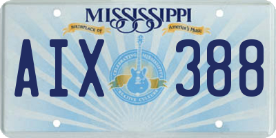 MS license plate AIX388