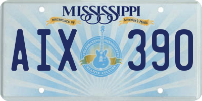 MS license plate AIX390