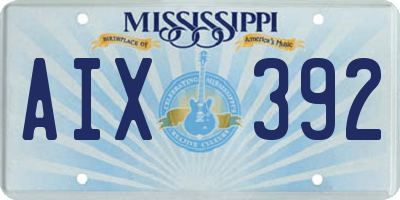 MS license plate AIX392