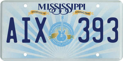 MS license plate AIX393