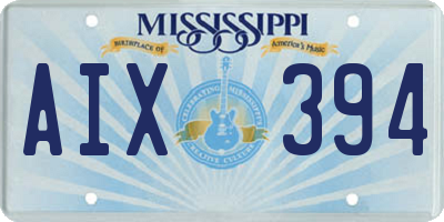 MS license plate AIX394