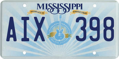 MS license plate AIX398