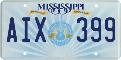 MS license plate AIX399