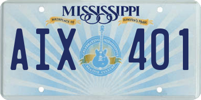 MS license plate AIX401