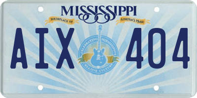 MS license plate AIX404