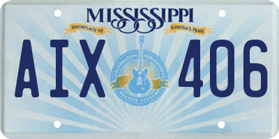 MS license plate AIX406