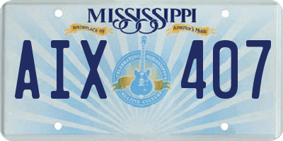 MS license plate AIX407