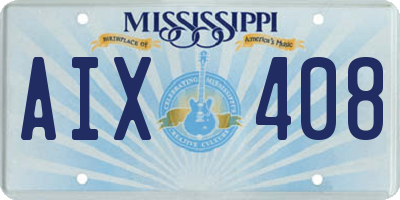 MS license plate AIX408