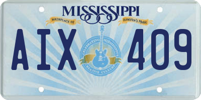 MS license plate AIX409