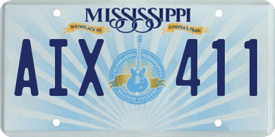 MS license plate AIX411
