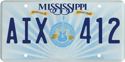 MS license plate AIX412