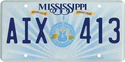 MS license plate AIX413