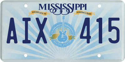 MS license plate AIX415
