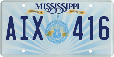 MS license plate AIX416