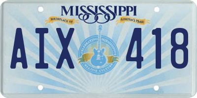 MS license plate AIX418