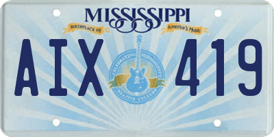MS license plate AIX419