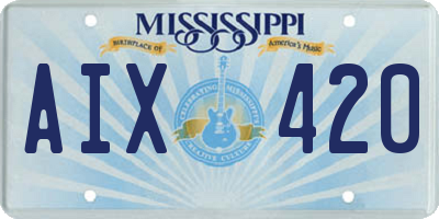 MS license plate AIX420