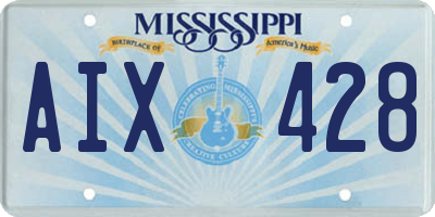 MS license plate AIX428
