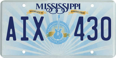 MS license plate AIX430