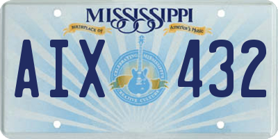 MS license plate AIX432
