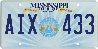 MS license plate AIX433