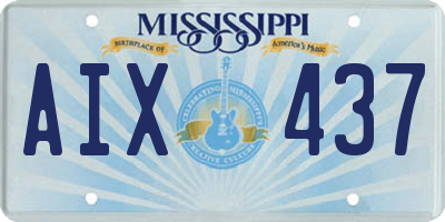 MS license plate AIX437