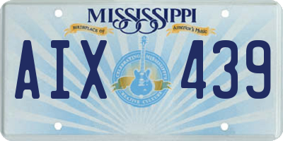 MS license plate AIX439