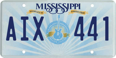 MS license plate AIX441