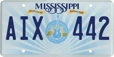 MS license plate AIX442