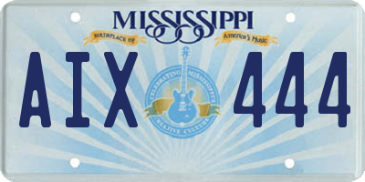 MS license plate AIX444