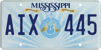 MS license plate AIX445