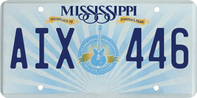 MS license plate AIX446