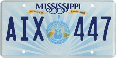 MS license plate AIX447