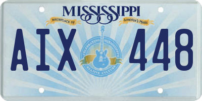 MS license plate AIX448