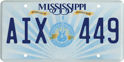 MS license plate AIX449