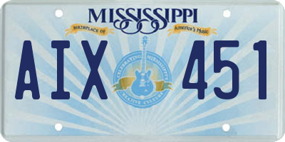 MS license plate AIX451